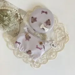 アイナナ モンぬい サロペットセット くま柄×淡くすみピンク