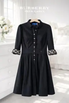 美品 バーバリーブルーレーベル 黒ワンピース 38