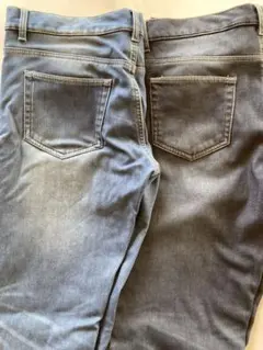 裏起毛スキニーデニム LLライトブルー・ダークブルー 2点