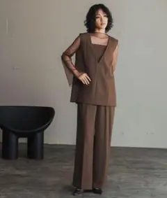 earthy_】サイドポケットドロストオールインワン ワンショルバンドゥ 