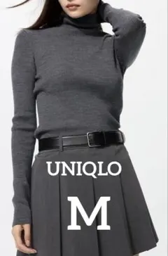 【ユニクロ】メリノリブタートルネックセーター　M(完売色)
