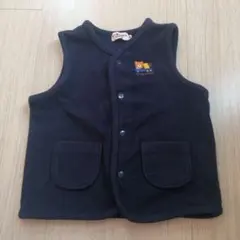 HOT BISCUITS ベビーベスト 90 ネイビー　ミキハウス