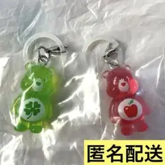 ケアベア クリアマスコットチャーム2 めじるしアクセサリー 緑 赤