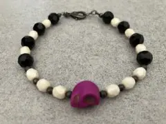 【極美品】 Roen スカル ブレスレット ピンク×ホワイトのサムネイル