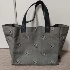 アニエスベー ボヤージュ トートバッグ 総柄 サークルロゴ 黒