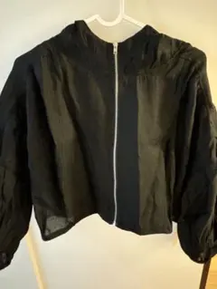 新品【INGNI イング】７分袖クロップドシアーマウンテンパーカー　黒