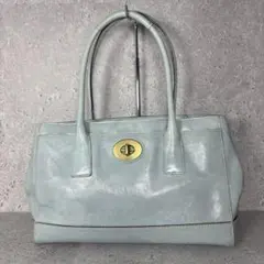 00s Y2K Coach Handbag Leather Light Blue