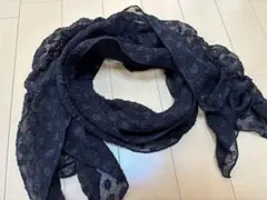 黒 レースストール シアー 大判 フォーマル パーティー 羽織り