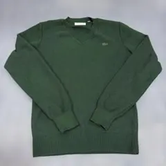 美品！LACOSTE Vネック ニット セーター グリーン サイズ2