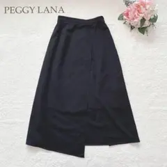 佩吉·拉娜 膝蓋長裙 不對稱設計 黑色 簡約