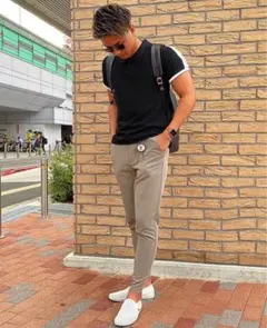 BERINDA ベージュラグジュアリーストレッチスラックス