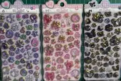 硬いシール3枚セット、宝石シール