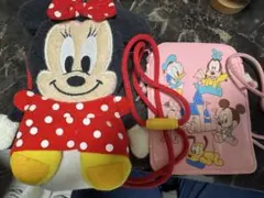東京ディズニーランド　ミニーがま口ポシェットカードホルダー2点セット