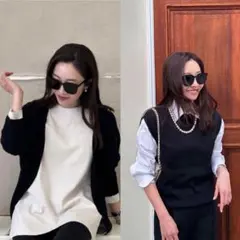 新品タグ付　YONFA ヨンファ　クーコー　ニットケープカーディガン YONFA ヨンファ クーコー ニットケープカーディガン (black