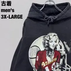 90's 希少古着 マリリン モンロー NFL パーカー 肉厚 セクシー 3XL