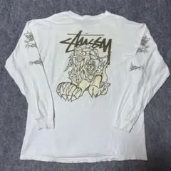 Stussy ステューシー ドラゴン 龍 袖プリントロンT Tシャツ S old