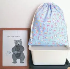 アクセサリー柄体操服入れ(水色)