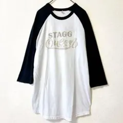 DR.DREAM ラグラン七分袖Tシャツ ストリートY2K 古着　モノトーン白黒