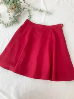 マッキントッシュ フィロソフィー 膝丈スカート 赤 フレア 36 S