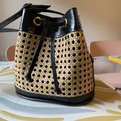 未使用品 Dakota ダコタ エイミー ハンドバッグ 巾着 ヌメ革 ネイビー 