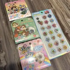 おはじきシール　4点SET サンリオ　ディズニー　エンジェルブルー