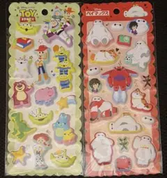 シール　ディズニー　2種セット　ベイマックス　トイストーリー　もちもちマシュマロ