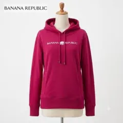 Banana Republic ロゴ刺繍 パーカー S ピンク フード ポケットのサムネイル