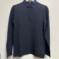 LANVIN ネイビー 長袖ポロシャツ