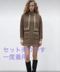 ZARA ゴールドボタンニットカーディガン&ワンピース　セット販売