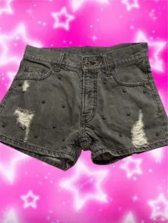 y2k ショートパンツ　デニム　ダメージ　ギャル 平成ギャル