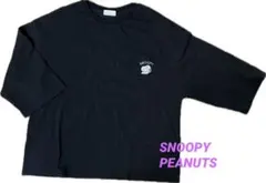 SNOOPY ポケット付き 半袖Tシャツ ブラック　L ワンポイントのサムネイル