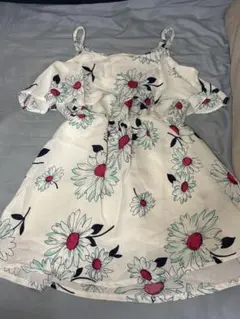 花柄オフショルダー半袖ミニワンピース