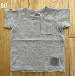 【新品未使用】エフオーキッズ　ポケットTシャツ　グレー　80のサムネイル