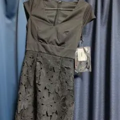 ダークグレー フラワーレースドレス 【新品未使用】