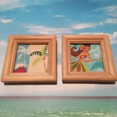 ハワイアンスタイル 木製フォトフレーム 2個セット