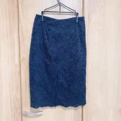GU レーススカート タイトスカート 花柄レース 膝下 Mサイズ