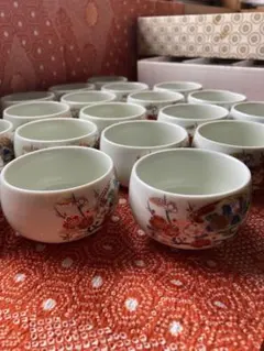【未使用】金彩 菊文様 汲出し湯呑 20客セット（箱入り）来客用に