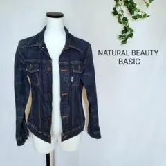【ナチュラルビューティーベーシック】Gジャン　デニムジャケット　インディゴ　M