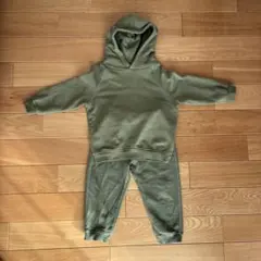 ZARA オリーブグリーン フード付きトレーナー セットアップ98cm