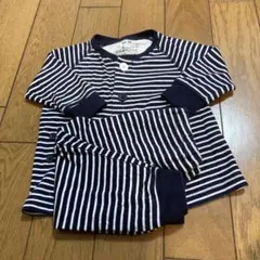 無印良品パジャマ ネイビーとホワイトのストライプ 80〜90㎝のサムネイル