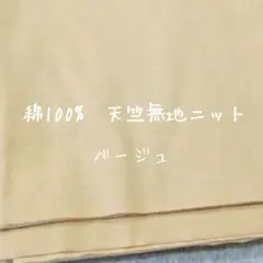 綿100%　天竺無地ニット　ベージュ 　ニット生地　無地　Tシャツ生地