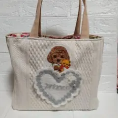 コヤンイサムチョン　モカちゃん♥ハンドメイド　サイドポケットトートバッグ