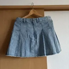 GU デニムプリーツミニスカート