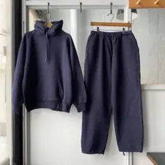 comoli スウェットセットアップ 13℃ 24AWやりたかったコーデの一つ。 レザーにスウェット