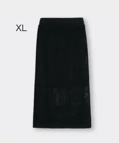 未使用品GU ジーユー メッシュナローニットスカート 黒XL