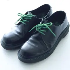 ドクターマーチン UK8 27cm 3ホール ブラック グリーンシューレース