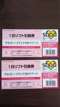 やわたハイランド191リゾートリフト1日券 やわたハイランド191リゾート】リフトシーズン券(シニア・高校生