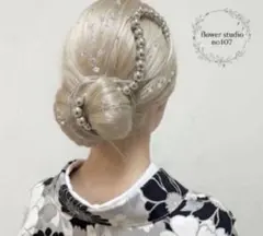 チェーン髪飾り　シルバーチェーン　成人式髪飾り　髪飾り　和装髪飾り　振り袖　着物