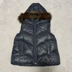 y2k old gap ダウン ベスト ファー ブルー archive M