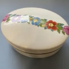 深川製磁 鹿 梅 桜 蓋物 シュガーポット ボンボニエール 小物入れ 金彩